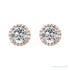 Sapphire Row Natural Diamond Halo Stud Earrings - 14K Rose Gold (view 2)