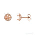 Sapphire Row Natural Diamond Halo Stud Earrings - 14K Rose Gold, 1/10 CTW