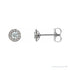 Sapphire Row Natural Diamond Halo Stud Earrings - 14K White Gold, 1/4 CTW