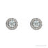 Sapphire Row Natural Diamond Halo Stud Earrings - 14K White Gold, 1/4 CTW (view 2)