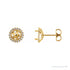 Sapphire Row Natural Diamond Halo Stud Earrings - 14K Yellow Gold
