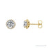 Sapphire Row Natural Diamond Halo Stud Earrings - 14K Yellow Gold