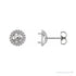 Sapphire Row Natural Diamond Halo Stud Earrings - Platinum, 1/10 CTW