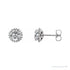 Sapphire Row Natural Diamond Halo Stud Earrings - Platinum