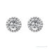 Sapphire Row Natural Diamond Halo Stud Earrings - Platinum (view 2)