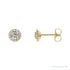 Sapphire Row Natural Gemstone Halo Stud Earrings - White Sapphire, 14K Yellow Gold