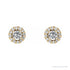 Sapphire Row Natural Gemstone Halo Stud Earrings - White Sapphire, 14K Yellow Gold (view 2)