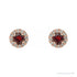Sapphire Row Natural Gemstone Halo Stud Earrings - Mozambique Garnet, 14K Rose Gold (view 2)
