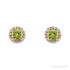 Sapphire Row Natural Gemstone Halo Stud Earrings - Peridot, 14K Rose Gold (view 2)
