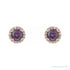 Sapphire Row Natural Gemstone Halo Stud Earrings - Alexandrite, 14K Rose Gold, 3.5 mm (view 2)