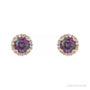 Sapphire Row Natural Gemstone Halo Stud Earrings - Alexandrite, 14K Rose Gold, 3.5 mm (view 2)