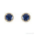 Sapphire Row Natural Gemstone Halo Stud Earrings - Blue Sapphire, 14K Yellow Gold (view 2)