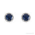 Sapphire Row Natural Gemstone Halo Stud Earrings - Blue Sapphire, Platinum, 4.5 mm (view 2)