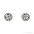 Sapphire Row Natural Gemstone Halo Stud Earrings - White Sapphire, 14K White Gold (view 2)