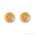 Sapphire Row Natural Gemstone Halo Stud Earrings - Citrine, 14K Yellow Gold (view 2)