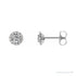 Sapphire Row Natural Gemstone Halo Stud Earrings - White Sapphire, Platinum
