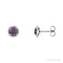 Sapphire Row Natural Gemstone Halo Stud Earrings - Alexandrite, 14K White Gold, 3.5 mm