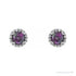 Sapphire Row Natural Gemstone Halo Stud Earrings - Alexandrite, Platinum, 3.5 mm (view 2)