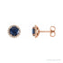 Sapphire Row Natural Gemstone Halo Stud Earrings - Blue Sapphire, 14K Rose Gold