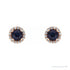 Sapphire Row Natural Gemstone Halo Stud Earrings - Blue Sapphire, 14K Rose Gold (view 2)