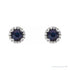 Sapphire Row Natural Gemstone Halo Stud Earrings - Blue Sapphire, 14K White Gold (view 2)