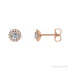 Sapphire Row Natural Gemstone Halo Stud Earrings - White Sapphire, 14K Rose Gold