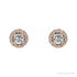Sapphire Row Natural Gemstone Halo Stud Earrings - White Sapphire, 14K Rose Gold (view 2)