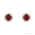 Sapphire Row Lab-Grown Gemstone Halo Stud Earrings - Ruby, 14K Yellow Gold (view 2)