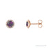 Sapphire Row Lab-Grown Gemstone Halo Stud Earrings - Alexandrite, 14K Rose Gold