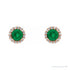 Sapphire Row Lab-Grown Gemstone Halo Stud Earrings - Emerald, 14K Rose Gold (view 2)