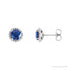Sapphire Row Lab-Grown Gemstone Halo Stud Earrings - Blue Sapphire, Platinum