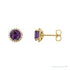 Sapphire Row Lab-Grown Gemstone Halo Stud Earrings - Alexandrite, 14K Yellow Gold, 6 mm