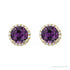 Sapphire Row Lab-Grown Gemstone Halo Stud Earrings - Alexandrite, 14K Yellow Gold, 6 mm (view 2)