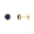 Sapphire Row Lab-Grown Gemstone Halo Stud Earrings - Blue Sapphire, 14K Yellow Gold