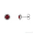 Sapphire Row Lab-Grown Gemstone Halo Stud Earrings - Ruby, 14K White Gold