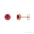 Sapphire Row Lab-Grown Gemstone Halo Stud Earrings - Ruby, 14K Rose Gold, 6 mm
