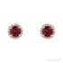 Sapphire Row Lab-Grown Gemstone Halo Stud Earrings - Ruby, 14K Rose Gold (view 2)