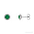 Sapphire Row Lab-Grown Gemstone Halo Stud Earrings - Emerald, Platinum