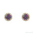 Sapphire Row Lab-Grown Gemstone Halo Stud Earrings - Alexandrite, 14K Yellow Gold (view 2)
