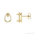 Sapphire Row Natural Diamond Pear Halo Stud Earrings - 14K Yellow Gold