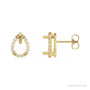 Sapphire Row Natural Diamond Pear Halo Stud Earrings - 14K Yellow Gold