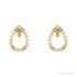 Sapphire Row Natural Diamond Pear Halo Stud Earrings - 14K Yellow Gold (view 2)