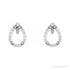 Sapphire Row Natural Diamond Pear Halo Stud Earrings - Platinum (view 2)