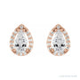 Sapphire Row Natural Diamond Pear Halo Stud Earrings - 14K Rose Gold, 1/4 CTW (view 2)