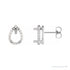 Sapphire Row Natural Diamond Pear Halo Stud Earrings - 14K White Gold