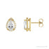 Sapphire Row Natural Diamond Pear Halo Stud Earrings - 14K Yellow Gold, 1/4 CTW
