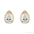 Sapphire Row Natural Diamond Pear Halo Stud Earrings - 14K Yellow Gold, 1/4 CTW (view 2)