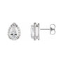 Sapphire Row Lab-Grown Gemstone Pear Halo Stud Earrings - Moissanite, 14K White Gold, 3 mm