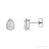 Sapphire Row Lab-Grown Gemstone Pear Halo Stud Earrings - Moissanite, 14K White Gold, 4 mm