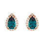 Sapphire Row Lab-Grown Gemstone Pear Halo Stud Earrings - Alexandrite, 14K Rose Gold (view 2)